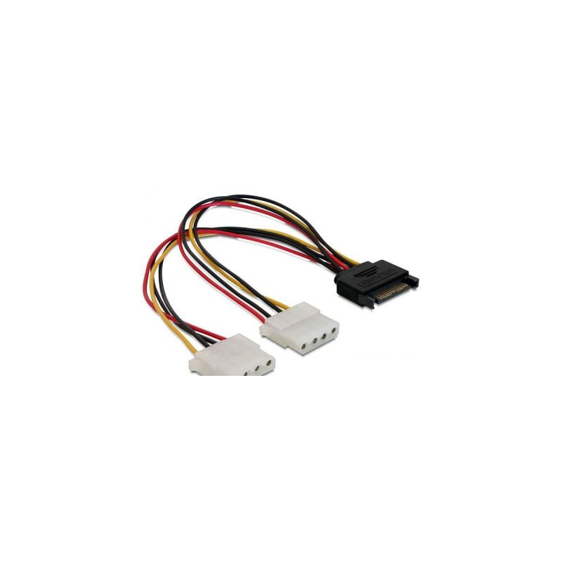 Delock DL65159 SATA 15 pin male -> 2x4 pin 20 cm-es Molex adapter